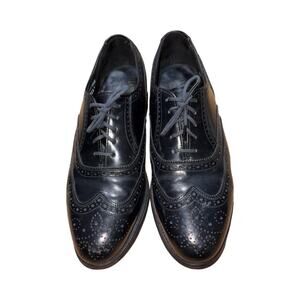 Hanover Master Flex Black Leather Wingtip Oxford Shoes   Size: 10.5 D/B